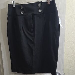 Worthington Black Button-Accent Pencil Skirt Size 10